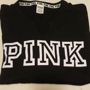 PINK  Notched Neck Sweatshirt